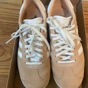 Adidas Dusty Pink and White Gazelle Sneakers